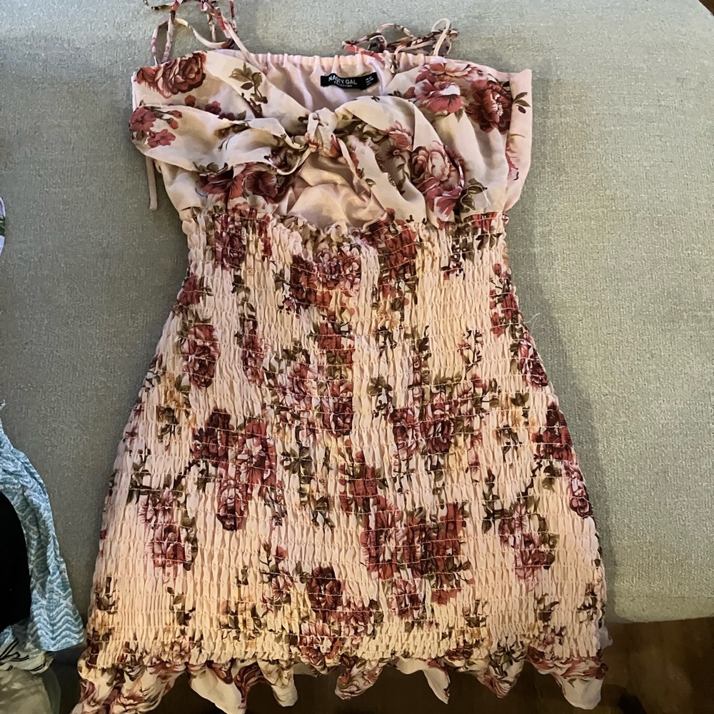 Nasty Gal Pink Floral Mini Dress